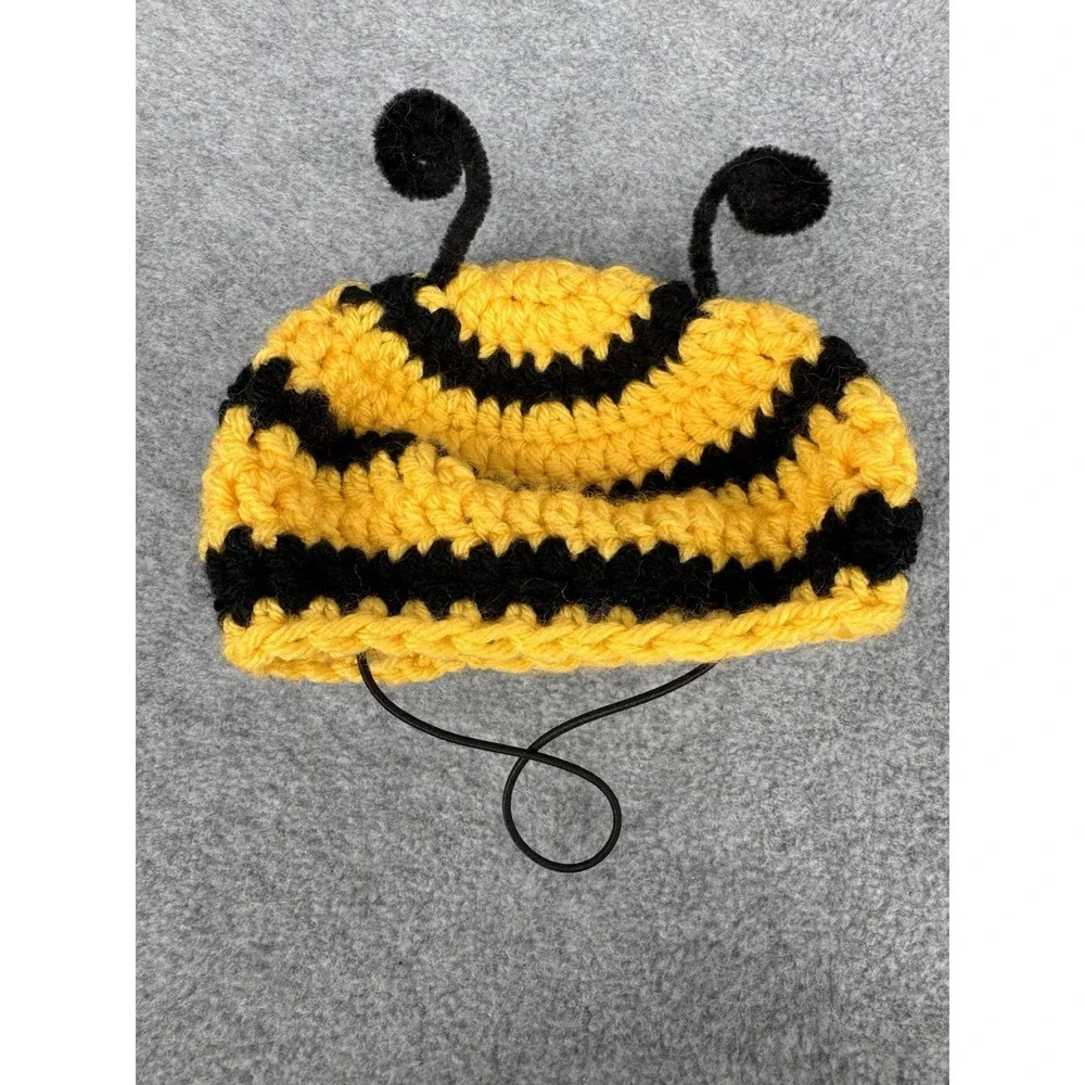 Dog Sweater Hat Set Small‎ Bumblebee Costume Outfit Handmade Crochet